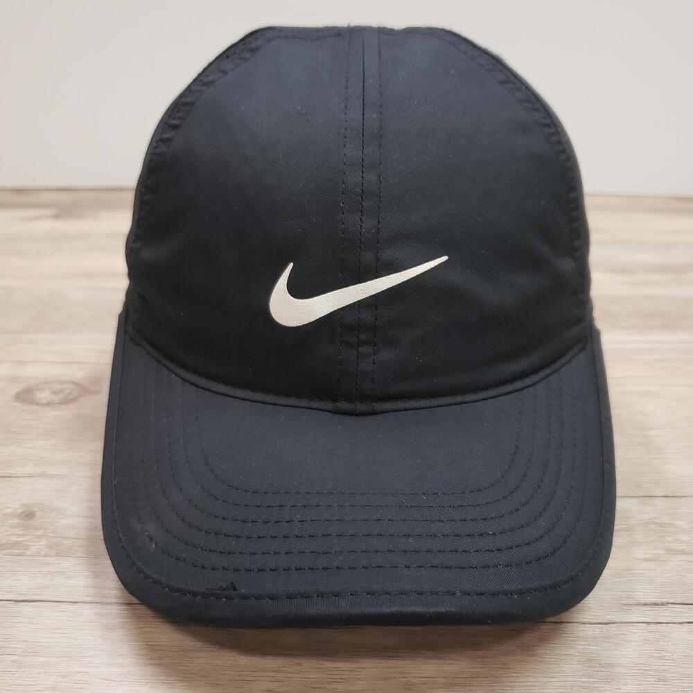 Nike Featherlight Dri-FIT Hat Cap Strap Back Mens One Size Black Adjustable